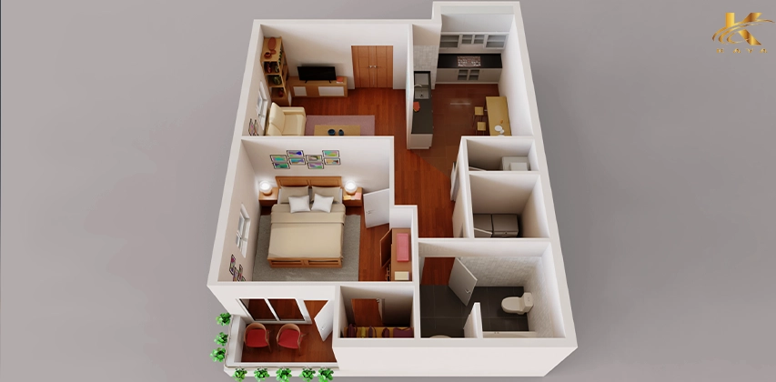 تصميم شقة 3d max