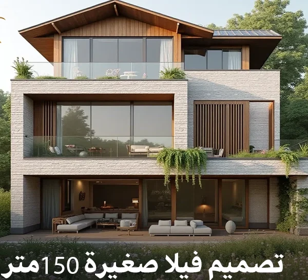 تصميم فيلا صغيرة 150 متر