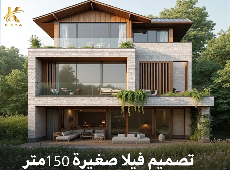 تصميم فيلا صغيرة 150 متر
