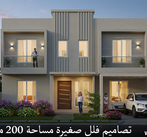 تصاميم فلل صغيرة مساحة 200 متر 3D