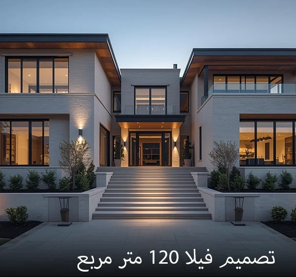 تصميم فيلا 120 متر مربع