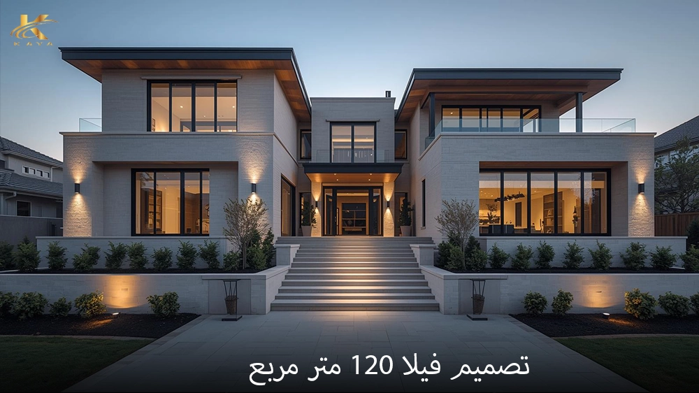 تصميم فيلا 120 متر مربع