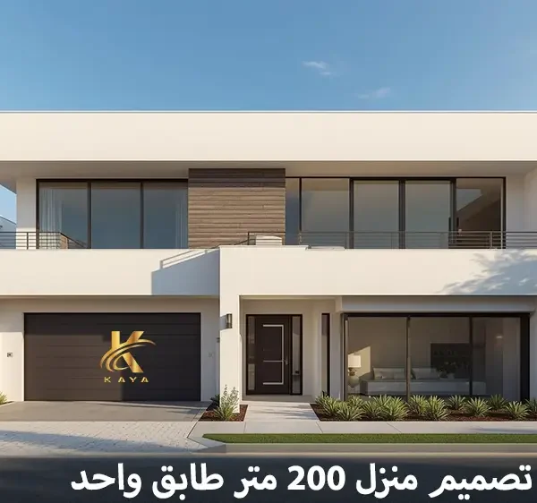 تصميم منزل 200 متر طابق واحد