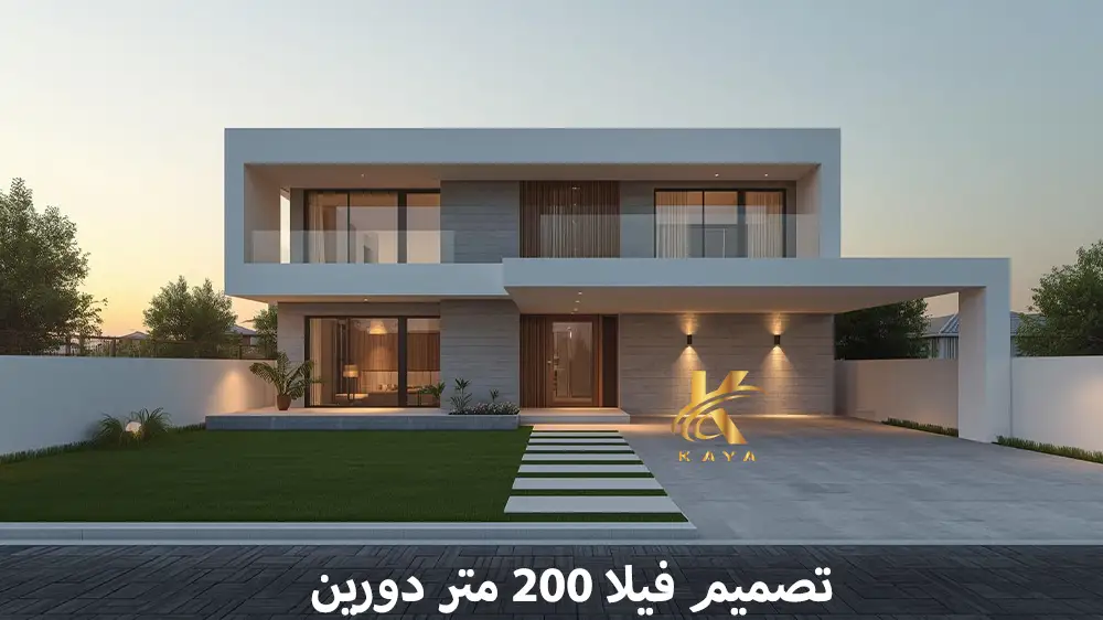 تصميم فيلا 200 متر دورين