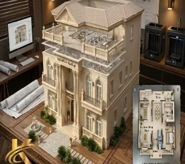 تصميم منزل 120 متر 3D
