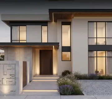 تصميم منزل 120 متر