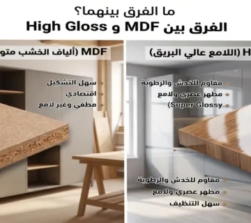 الفرق بين MDF وHigh Gloss